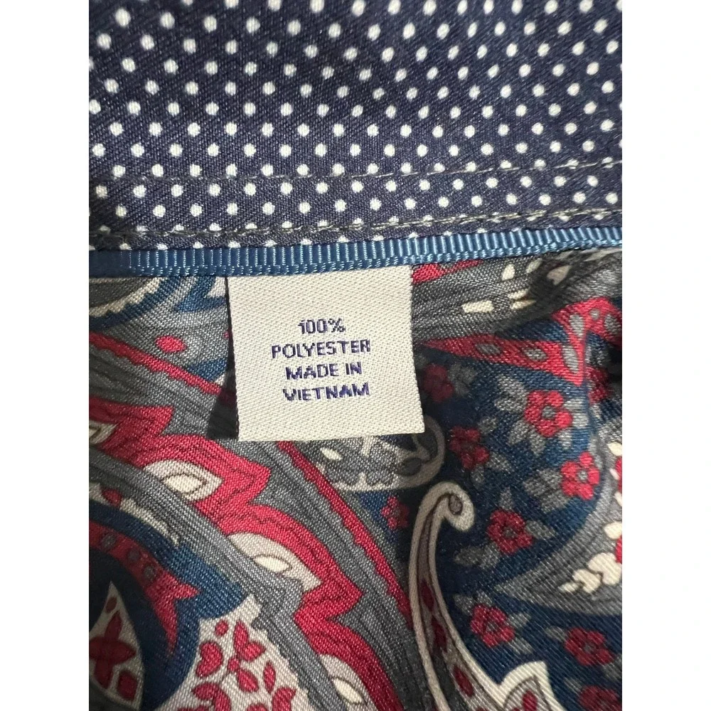 Kilburne & Finch Mens L Blue Red Paisley Long Sleeve Button Down Shirt